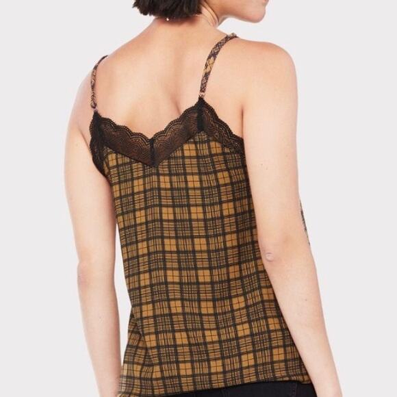 EVEREVE NWT Allison Joy Ryan Plaid Lace Cami Tank // M - Picture 2 of 8
